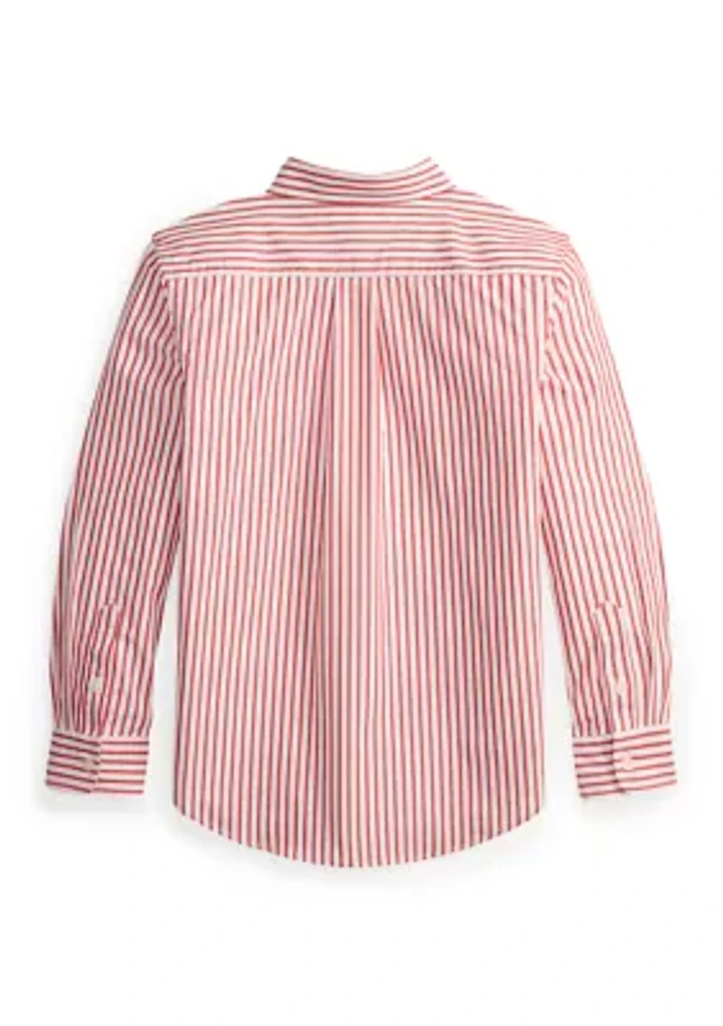 Boys 8-20 Plaid Cotton Poplin Shirt