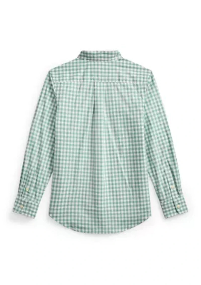Boys 8-20 Plaid Cotton Poplin Shirt