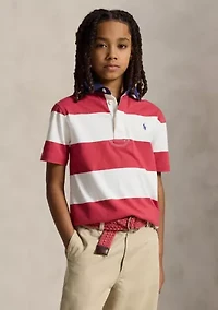 Boys 8-20 Striped Cotton Short-Sleeve Rugby Shirt