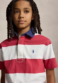 Boys 8-20 Striped Cotton Short-Sleeve Rugby Shirt