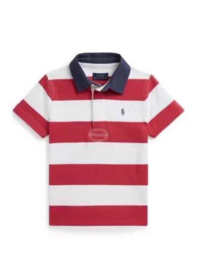 Boys 2-7 Striped Cotton Short-Sleeve Rugby Shirt
