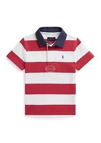 Boys 2-7 Striped Cotton Short-Sleeve Rugby Shirt