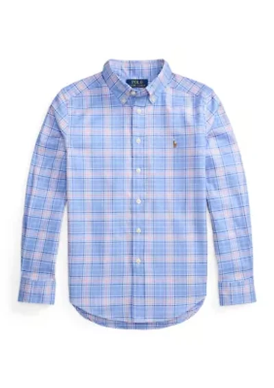 Boys 8-20 Plaid Performance Oxford Shirt