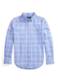 Boys 8-20 Plaid Performance Oxford Shirt