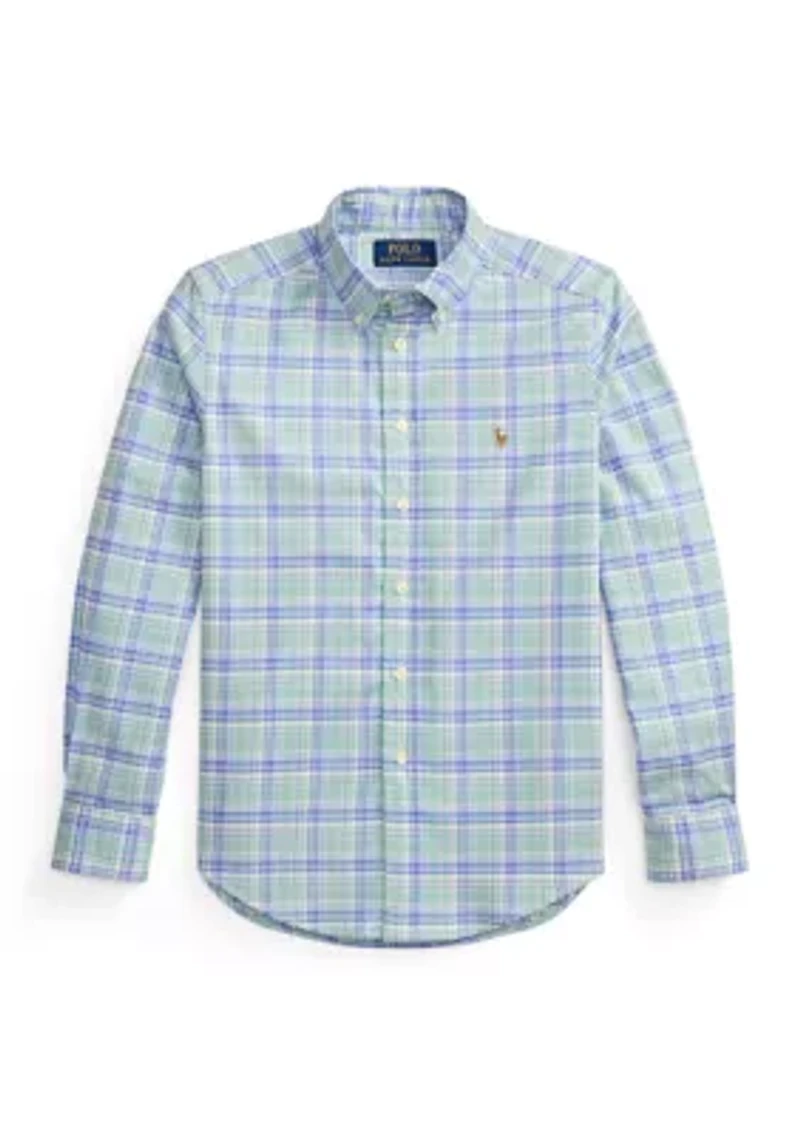 Boys 8-20 Plaid Performance Oxford Shirt