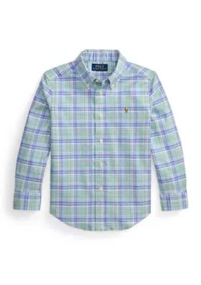 Boys 2-7 Plaid Performance Oxford Shirt