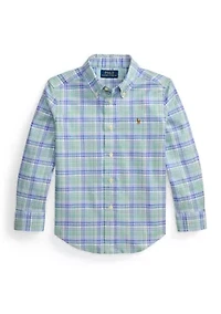 Boys 2-7 Plaid Performance Oxford Shirt