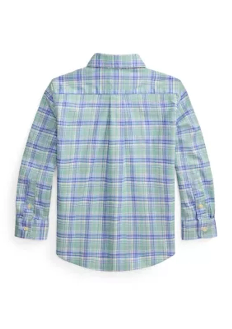 Boys 2-7 Plaid Performance Oxford Shirt