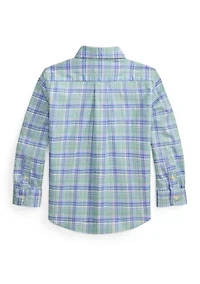 Boys 2-7 Plaid Performance Oxford Shirt