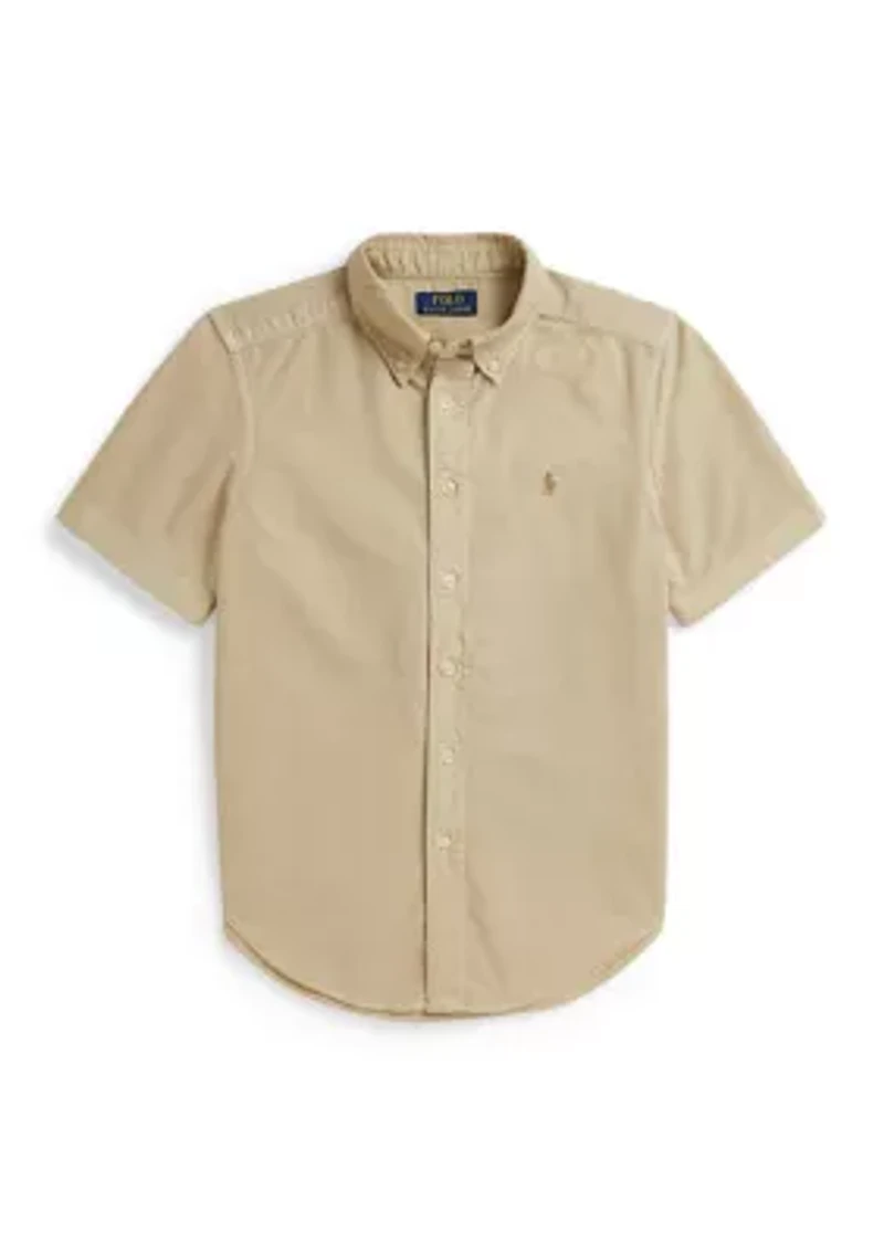 Boys 8-20 Garment-Dyed Cotton Oxford Shirt