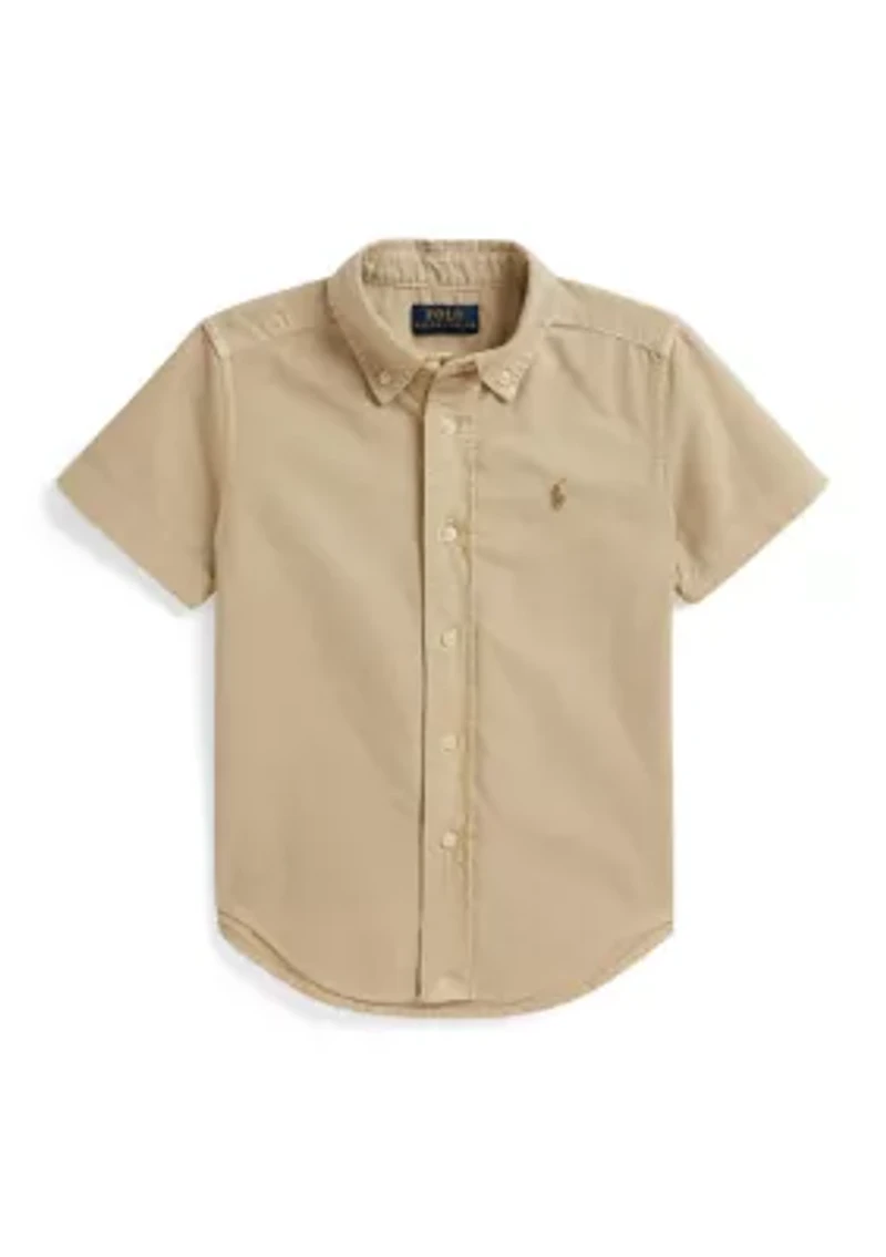 Boys 2-7 Garment-Dyed Cotton Oxford Shirt