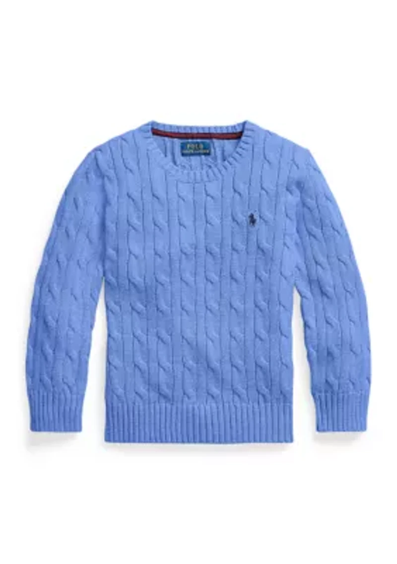 Boys 2-7 Cable Knit Cotton Sweater