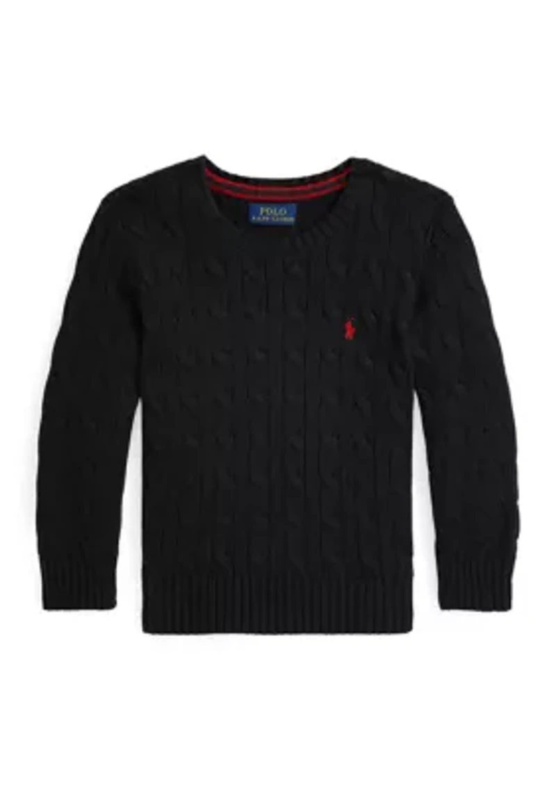 Boys 2-7 Cable Knit Cotton Sweater