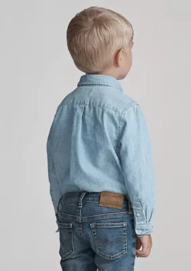 Boys 2-7 Indigo Cotton Chambray Shirt