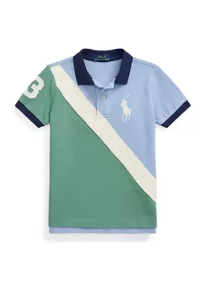 Boys 4-7 Printed Mesh Polo Shirt