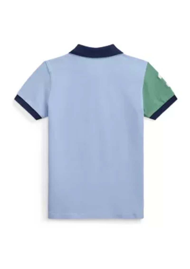 Boys 4-7 Printed Mesh Polo Shirt