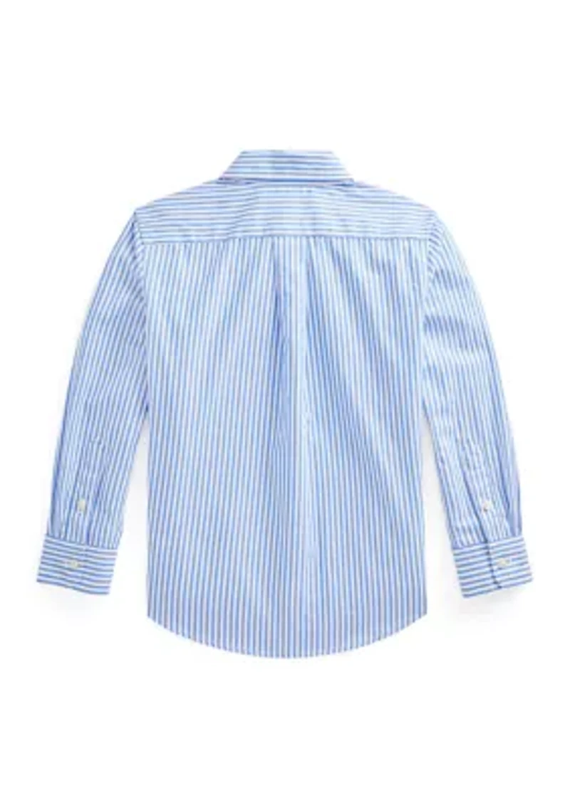 Boys 2-7 Striped Cotton Poplin Shirt