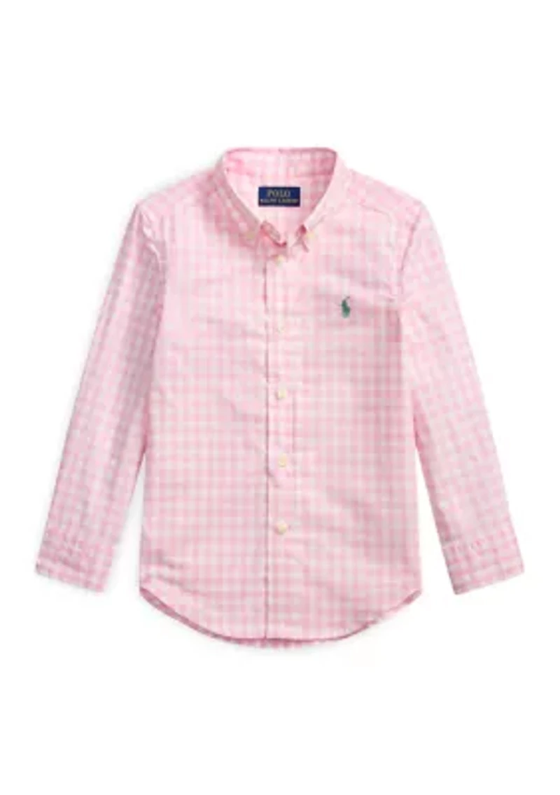 Boys 2-7 Plaid Cotton Poplin Shirt