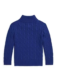 Boys 2-7 Cable-Knit Cotton 1/4 Zip Sweater
