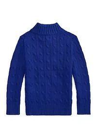 Boys 8-20 Cable Knit Cotton 1/4 Zip Sweater