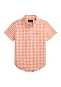 Boys 2-7 Plaid Cotton Poplin Short-Sleeve Shirt