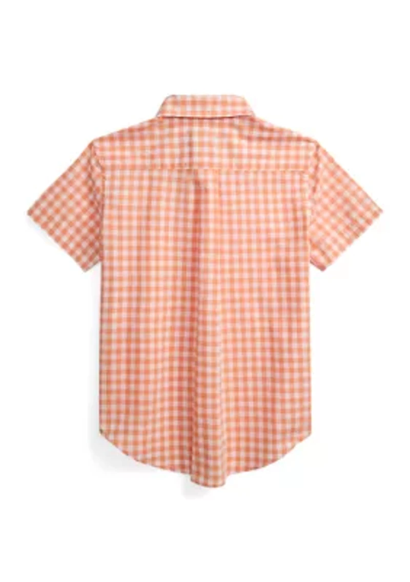 Boys 2-7 Plaid Cotton Poplin Short-Sleeve Shirt
