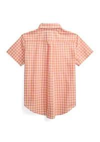 Boys 2-7 Plaid Cotton Poplin Short-Sleeve Shirt