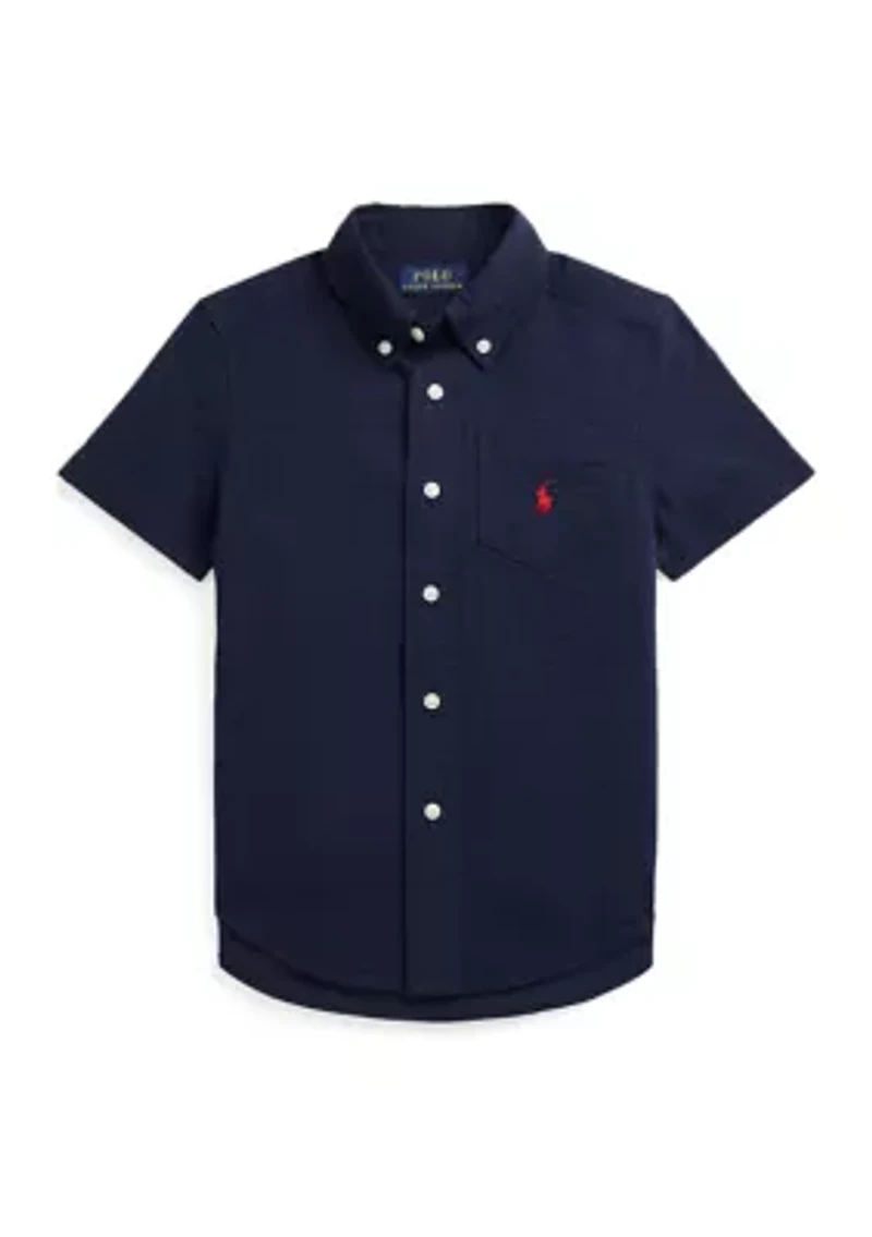 Boys - Cotton Seersucker Short Sleeve Shirt