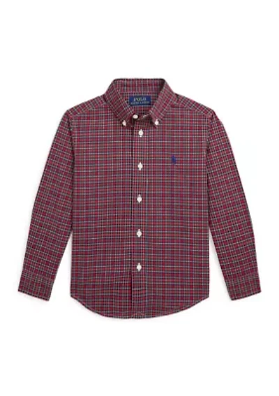Boys 2-7 Plaid Cotton Poplin Shirt