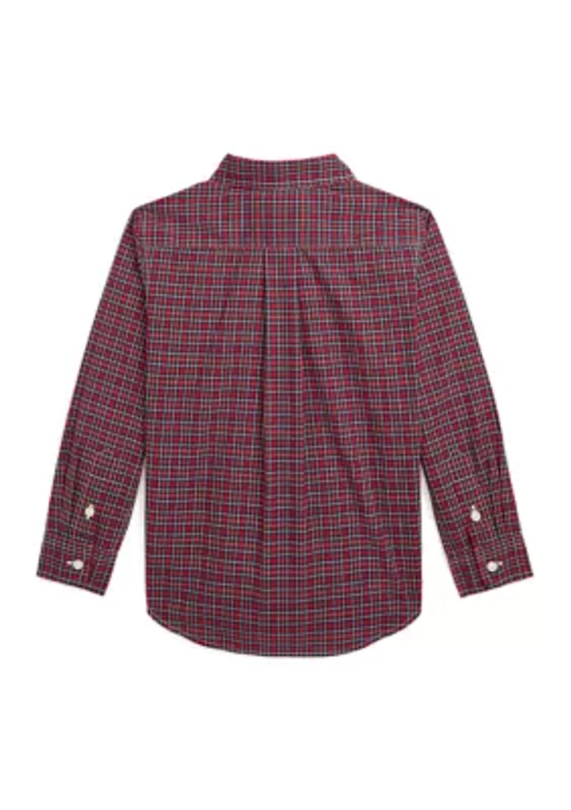 Boys 2-7 Plaid Cotton Poplin Shirt