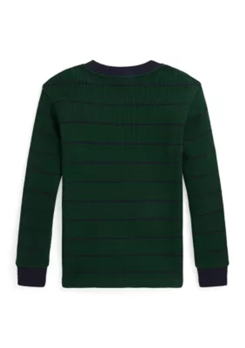 Boys 2-7 Striped Waffle Cotton Long Sleeve T-Shirt