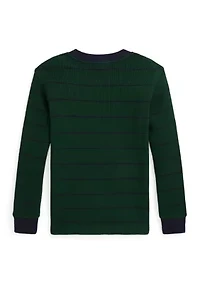 Boys 2-7 Striped Waffle Cotton Long Sleeve T-Shirt