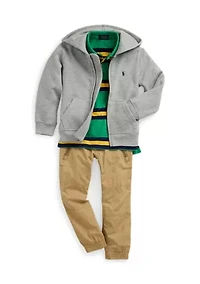 Boys 2-7 Striped Cotton Mesh Polo Shirt