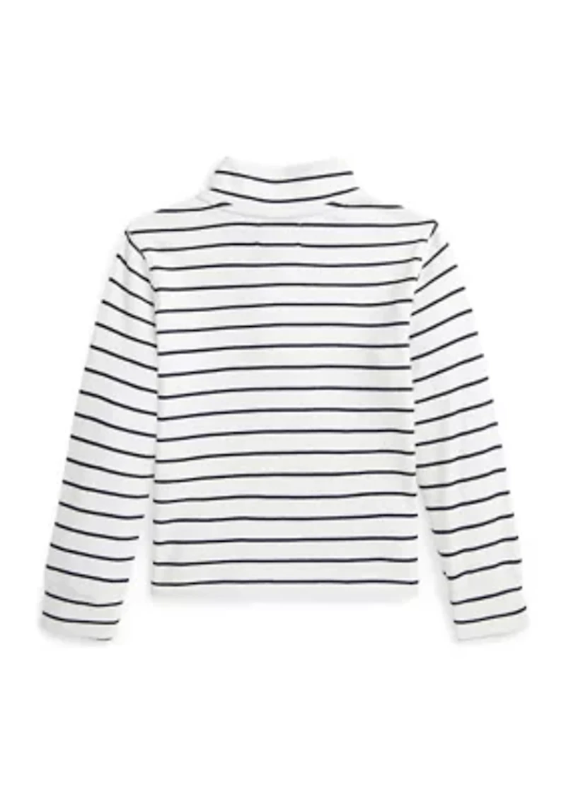 Boys 2-7 Striped Cotton Quarter-Zip Pullover