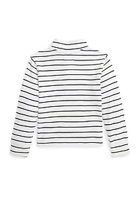 Boys 2-7 Striped Cotton Quarter-Zip Pullover