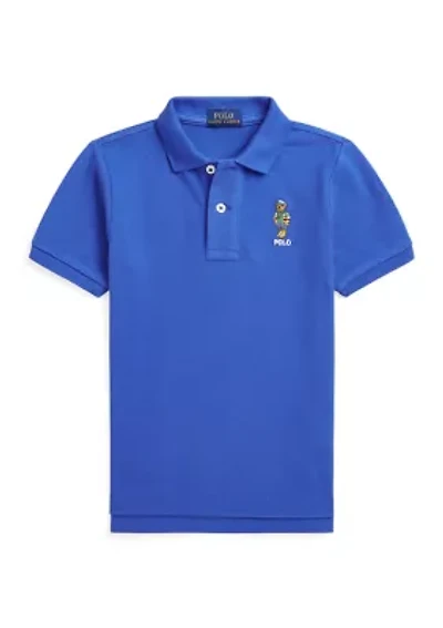 Boys 2-7 Polo Bear Cotton Mesh Shirt