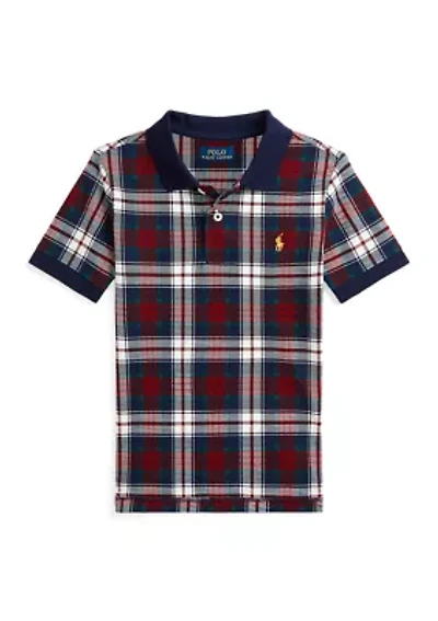 Boys 2-7 Plaid Cotton Mesh Polo Shirt