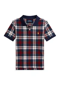 Boys 2-7 Plaid Cotton Mesh Polo Shirt