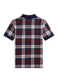 Boys 2-7 Plaid Cotton Mesh Polo Shirt