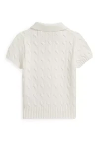 Boys 2-7 Cable-Knit Cotton Polo Sweater