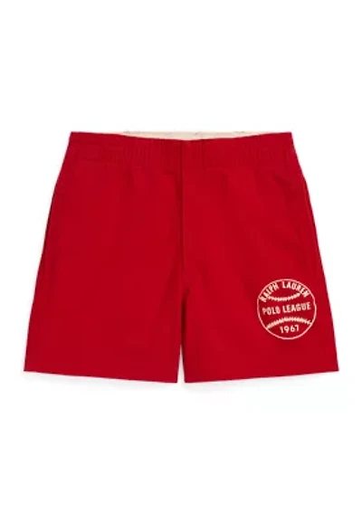 Boys 2-7 Baseball Printed Cotton Twill Shorts