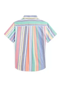 Boys 2-7 Striped Cotton Oxford Short-Sleeve Shirt