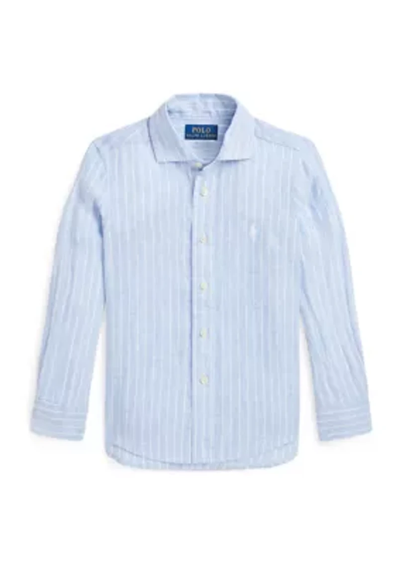 Boys 2-7 Striped Linen Shirt