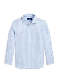 Boys 2-7 Striped Linen Shirt