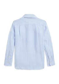 Boys 2-7 Striped Linen Shirt
