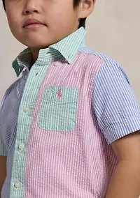 Boys 2-7 Striped Cotton Seersucker Fun Shirt
