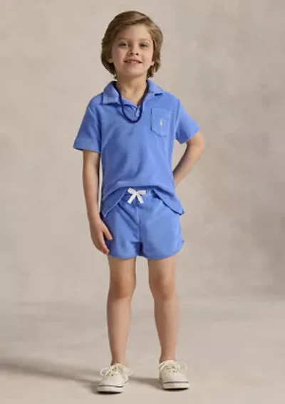 Boys 2-7 Terry Polo Shirt & Short Set