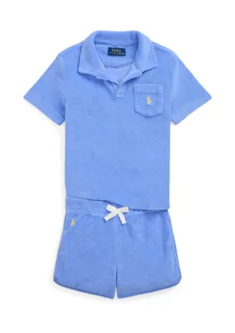 Boys 2-7 Terry Polo Shirt & Short Set