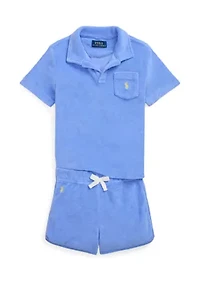 Boys 2-7 Terry Polo Shirt & Short Set