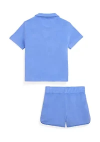 Boys 2-7 Terry Polo Shirt & Short Set